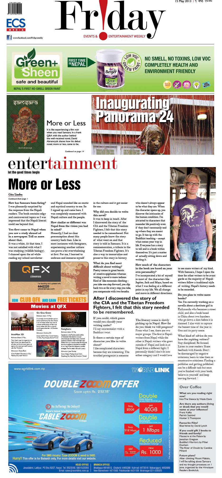 “More or Less” as featured in Friday Entertainment Magazine